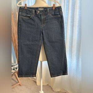 Ann Taylor Capri Jean Shorts Low Rise Slim Fit Stretch Denim Size 8